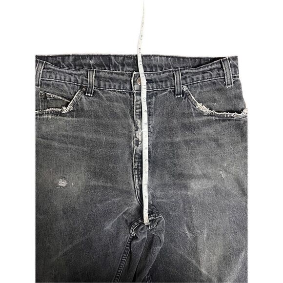 Vtg Levi’s 550 Orange Tab Relaxed Fit Tapered Distressed Black Denim Jeans 36/30 - Picture 10 of 11